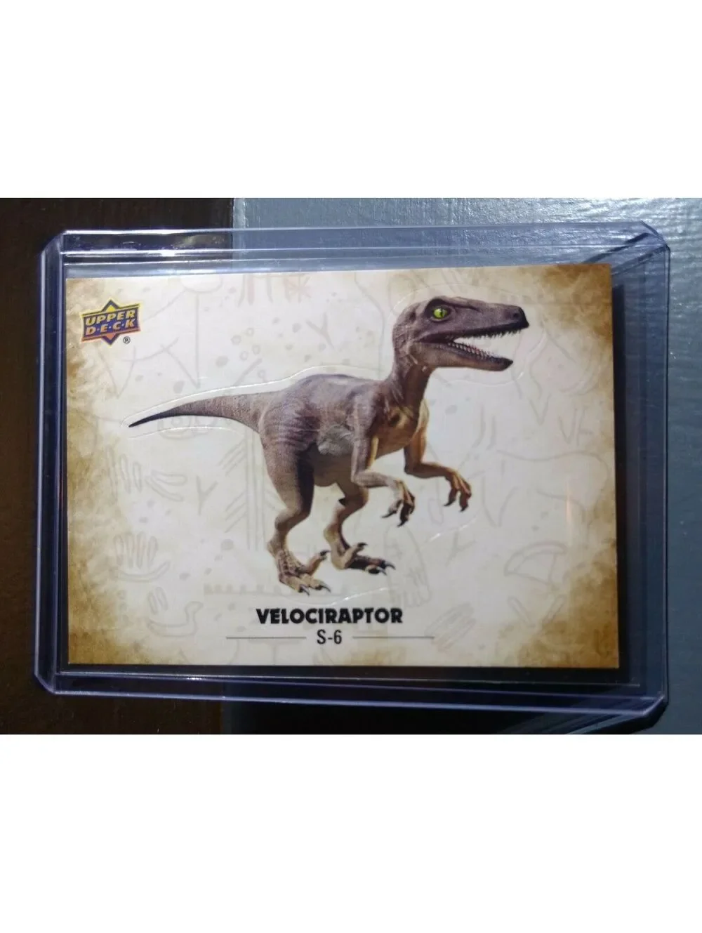 2015 Upper Deck Dinosaurs Velociraptor #S-6 Trading Sticker Card